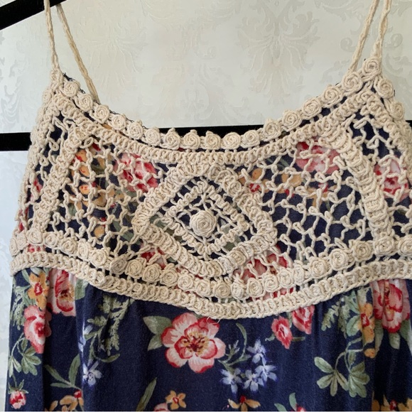 Girls Floral Boho Crochet Tank Top - Picture 2 of 3